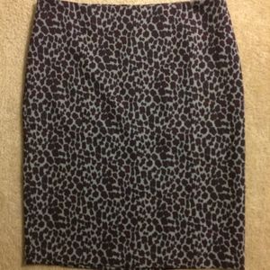 Talbots purple animal print skirt
